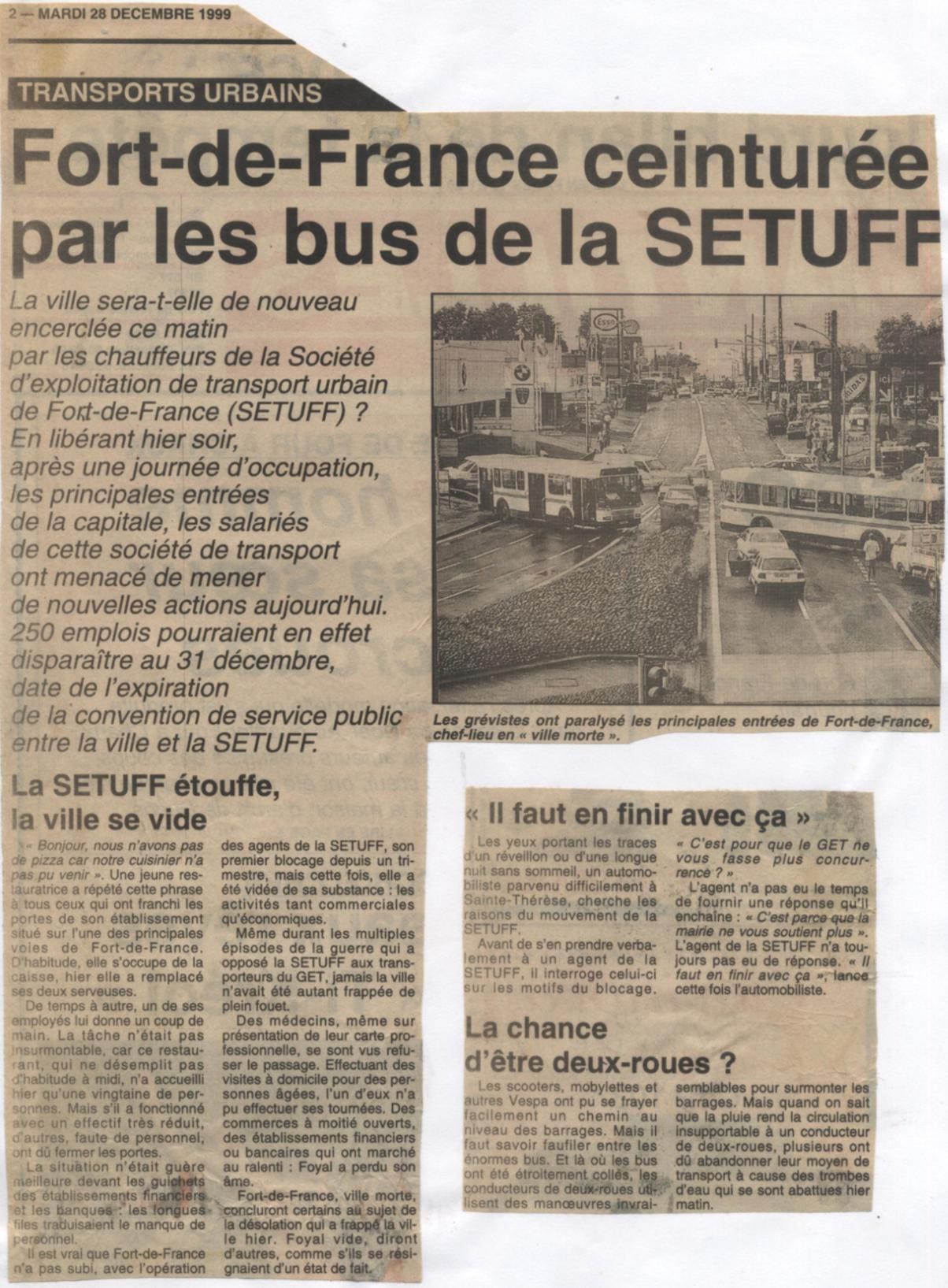 Fort-de-France ceinturée par les bus de la SETUFF